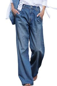 Women’s Blue Slouchy Wide Leg baggy Jeans