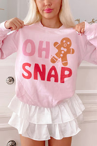 Pink OH SNAP Gingerbread Man Holiday Christmas Sweatshirt