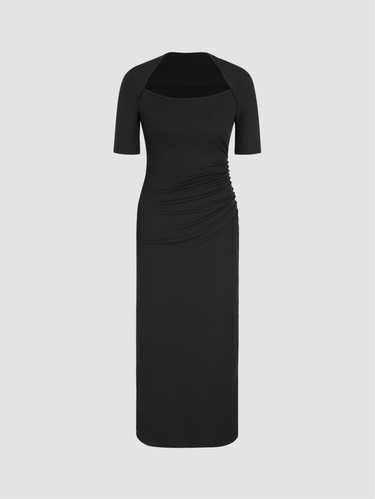 Elegant Generous Waist Tight Slimming Sense of Design Side Slit Sheath Dress