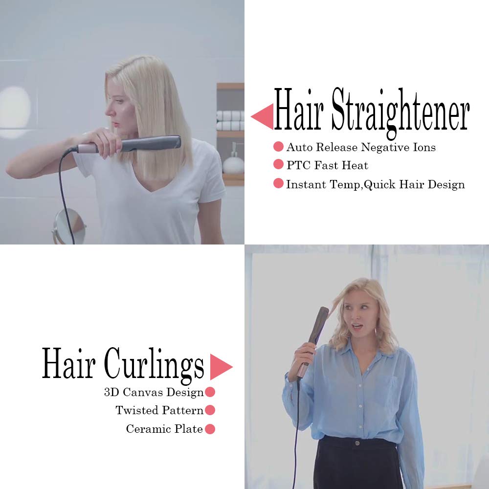 2 In 1 Hair Straightener And Curler Twist Straightening Curling Iron