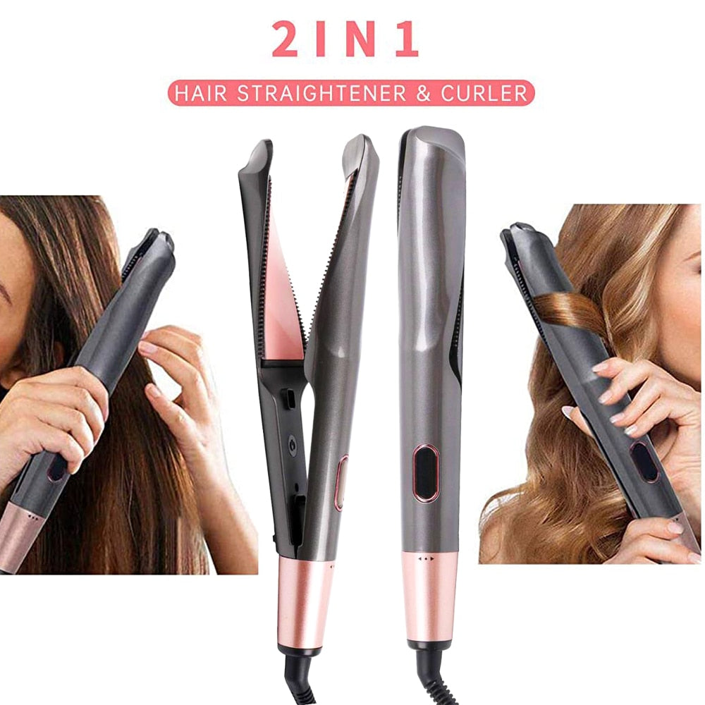 2 In 1 Hair Straightener And Curler Twist Straightening Curling Iron