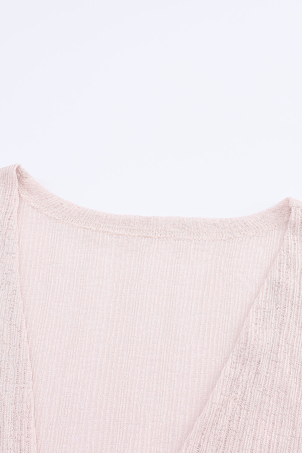 Pink Sheer Open Sweater Lightweight Knit Long Sleeve Cardigan