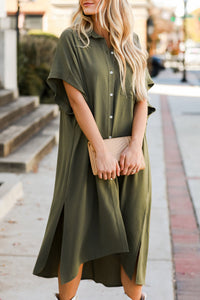 dress, dresses, t shirt dress, olive green dress, maxi dresses, button down shirt dress, casual clothing, casual dresses, loungewear, olive green womens fashion, olive green womens clothing, cute dresses, nice dresses, womens fashion, womens clothing, nice dresses, boho dress, slot dress, long shirt dress, nice dresses, cute dresses