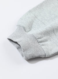 Gray Active Patchwork Detail Warm Winter Sweater Sweatshirt Hoodie