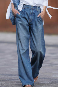 Women’s Blue Slouchy Wide Leg baggy Jeans