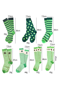 St Patricks Day Socks Dark Green St Patricks Clover Print Tube Socks