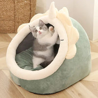 Cat Bed, Adorable Dinosaur Pet House with Toy, Accessories for Cats