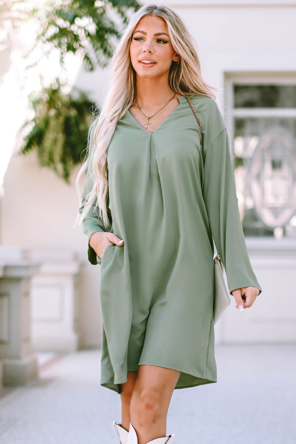 Casual Dress with pockets Long Sleeve Flowy Womens Fashion Comfy