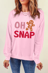 Pink OH SNAP Gingerbread Man Holiday Christmas Sweatshirt