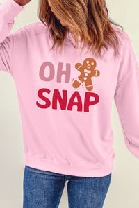 Pink OH SNAP Gingerbread Man Holiday Christmas Sweatshirt