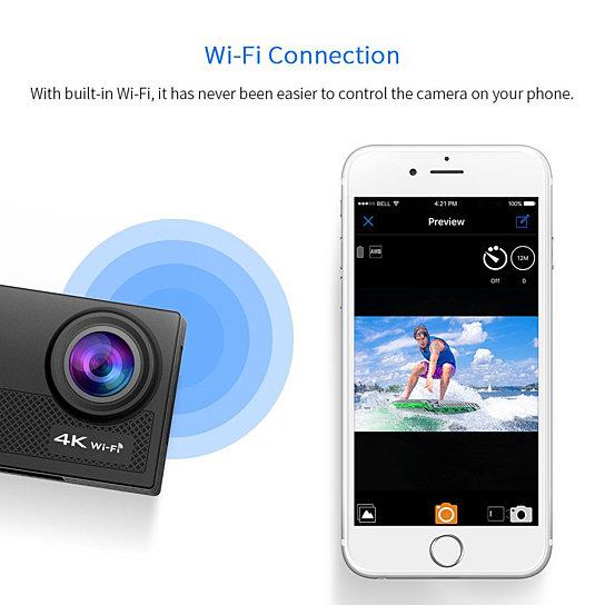 4K  Waterproof All Digital UHD WiFi Camera + RF Remote And Accessories