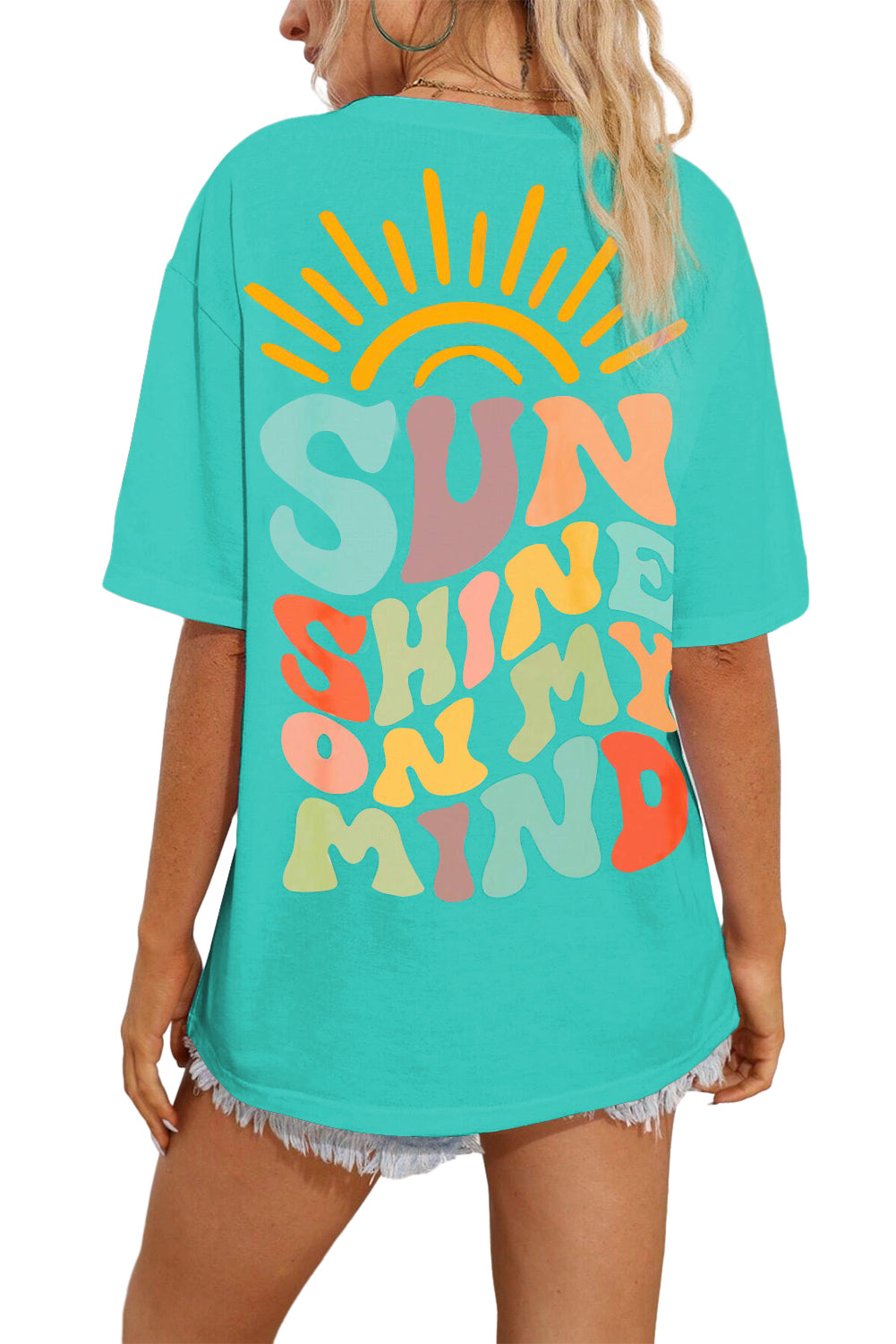 Mint Green SUNSHINE ON MY MIND Graphic Tee