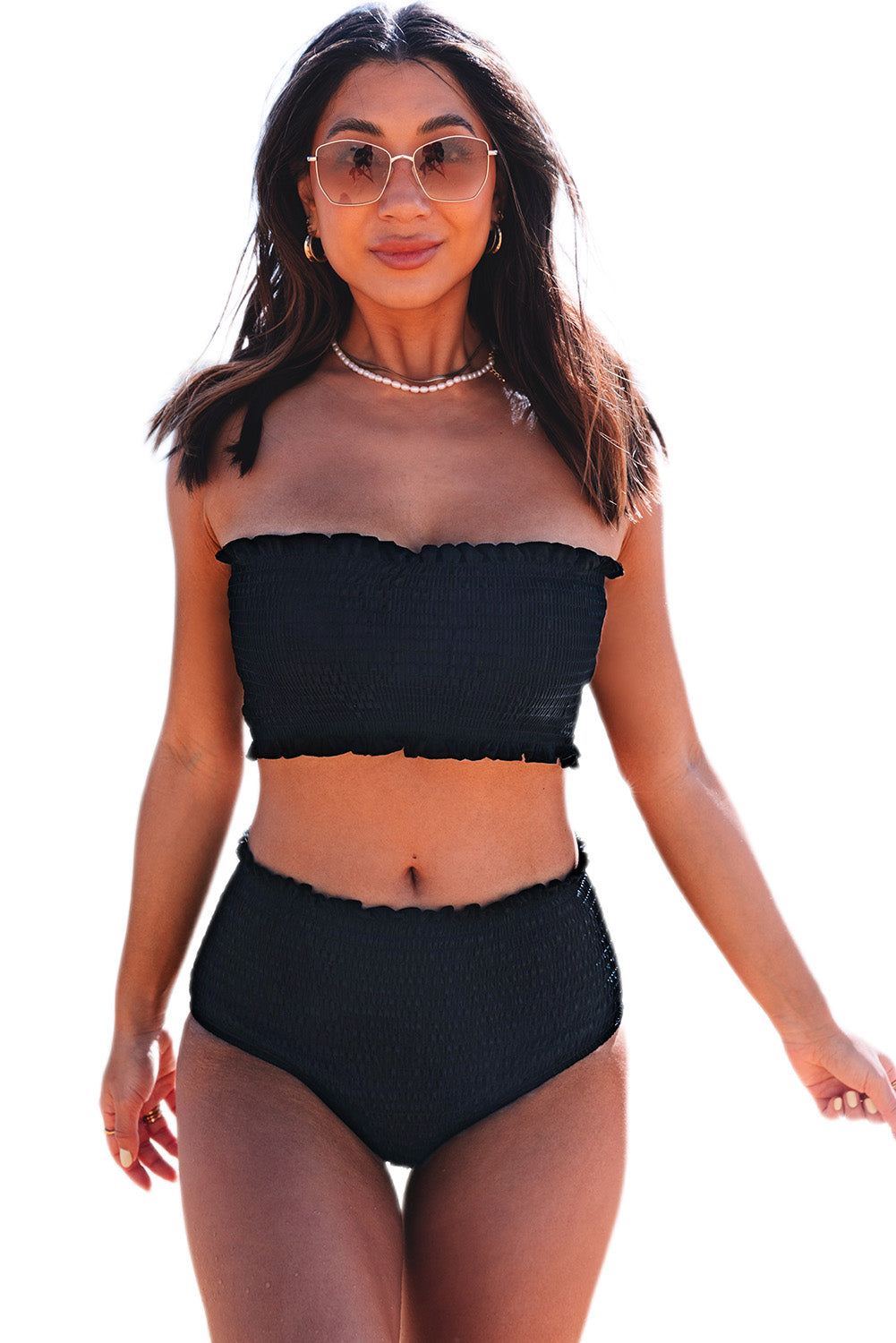 Black Smock High waisted swimsuits