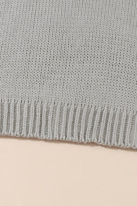 Light Grey Chunky Knit Turtle Neck Drop Shoulder Sweater