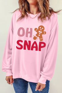 Pink OH SNAP Gingerbread Man Holiday Christmas Sweatshirt