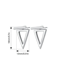 Triangle Bar Ear Jacket Earrings, 925 Sterling Silver Two Piece Stud Earrings