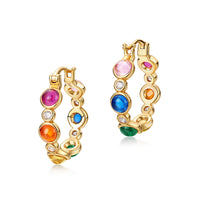 Hoop Earrings For Women Colorful Rainbow Zircon 925 Sterling Silver Luxury Hypoallergenic