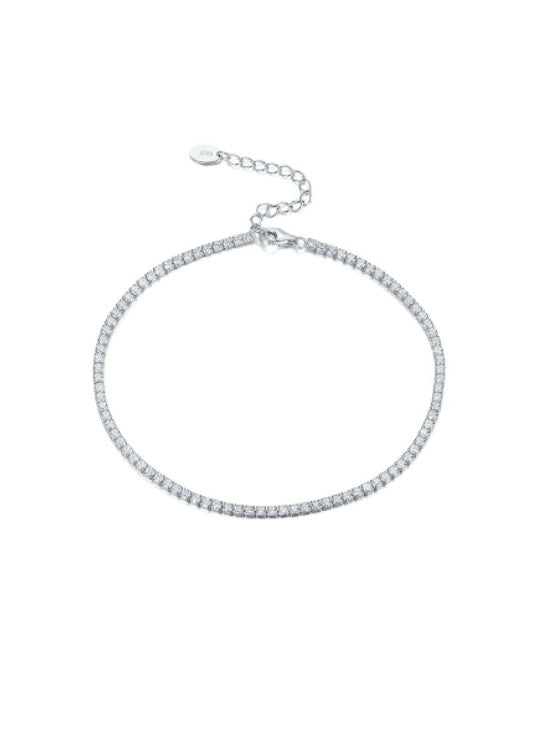 Tennis Anklet 925 Sterling Silver Zircon Luxury Anklets Womens Jewelry