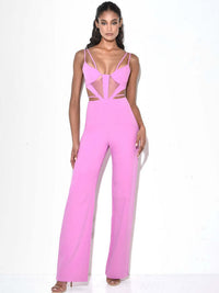 Jumpsuit, JUMPSUITS & ROMPERS, wide leg jumpsuit, pink jumpsuit, sexy jumpsuit, one piece jumpsuit, night out clothing, party clothing, evening outfit, Pink pants, pink one piece jumpsuit, new women’s fashion, fashion 2024, tiktok fashion