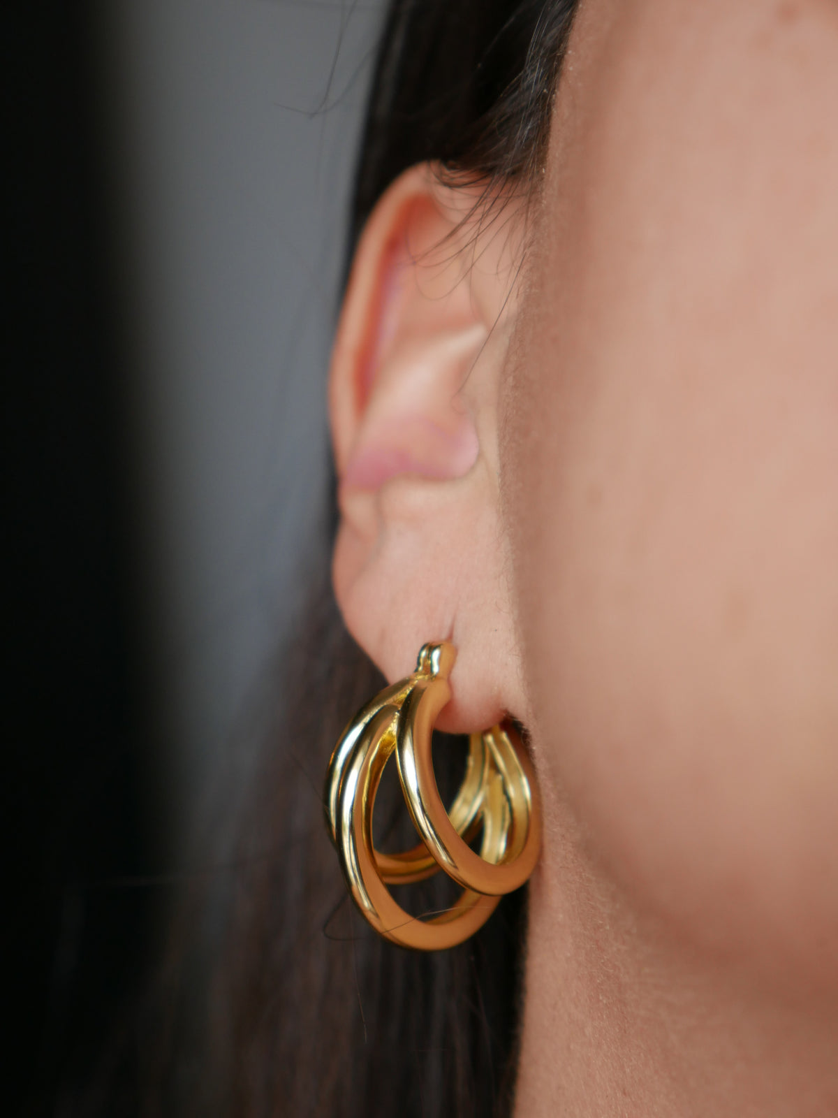 hoop earrings, gold hoop earrings, chunky hoop earrings, ,fashion jewelry, fine jewelry, chunky hoop earrings, waterproof earrings, nickel free jewelry, designer jewelry, statement earrings, gold jewelry, gold plated earrings, birthdya gifts, anniversary gifts, trending jewelry, earring ideas, big earrings, gold plated hoop earrings, big earrings, affordable jewelry, kesley jewelry,, gold earrings, triple hoop earrings, hoop earrings with three hoops, gold jewelry