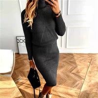 skirt and top set, sets, sets for women, cute sets, knit sets, black knit sets, grey sets, women's sets, 2 pieces sets, fashion 2024, midi skirt, long sleeve sweater, Casual Style, Everyday Wear, Comfortable Fashion, Relaxed Fit, Casual Chic, Weekend Vibes, Easygoing Fashion, Casual Cool