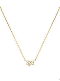 777 Gold Necklace, 18K Gold Plated Zircon, Hypoallergenic Dainty 925 Sterling Silver Necklace