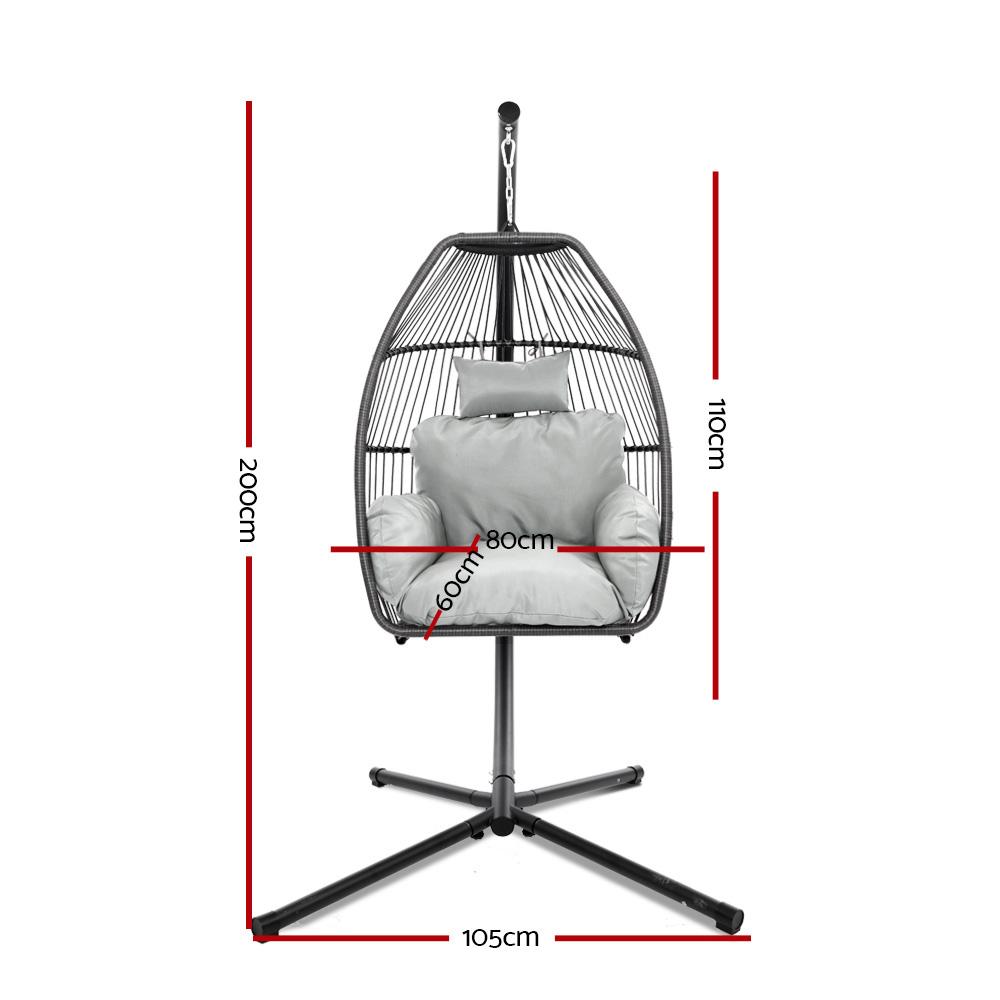 Gardeon Outdoor Furniture Egg Hammock Hanging Swing Chair Stand Pod