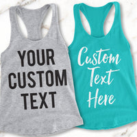 CUSTOM TANK TOP Pick Style & Print Color, Personalized Women's Top