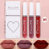 New 3pcs/set Liquid Lipstick Waterproof Long Lasting Cosmetic Black