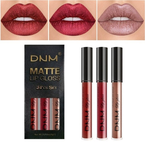 New 3pcs/set Liquid Lipstick Waterproof Long Lasting Cosmetic Black