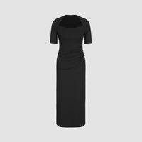 Elegant Generous Waist Tight Slimming Sense of Design Side Slit Sheath Dress