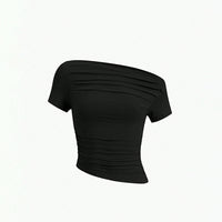 Sexy Sexy Design Slim Fit Oblique Shoulder Slimming Tight Top