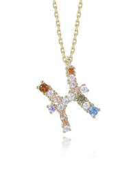 Colorful Zircon Constellation Necklace, 18K Gold Plated .925 Sterling Silver Luxury Necklace