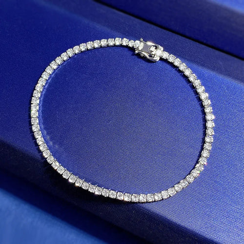 Tennis Bracelet 925 Sterling Silver Cubic Zirconia Simulated Diamonds Small Wrist and big wrist Tennis Bracelet for men and women Fine jewelry KESLEY