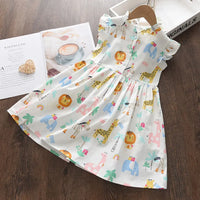 Bear Leader Cartoon Print Baby Girls Princess Dress New Fashion Summer