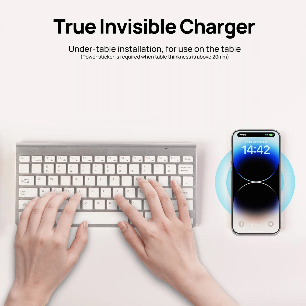 Invisible Wireless Charger 30mm Under Table QI Charger Furniture Desk