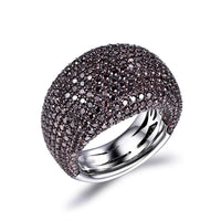 Dome Ring 925 Sterling Silver Pave Cubic Zirconia Tarnish Free Luxury Statement Ring, Women's Fine Jewelry Rings