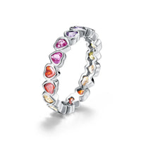 rings, heart rings, ring, silver rings, womens rings, heart shape rings, rainbow diamond rings, rainbow rhinestone rings, rings that dont turn green, waterproof rings, cute rings, nice jewelry, womens jewelry, love ring, eternity rings, ring bands, tiktok jewelry, fashion accessories, fine jewelry, kesley jewelry, ring ideas, statement rings, dainty rings, size 6 rings, size 7 rings, size 8 rings, white gold heart rings, birthdya gifts, love rings 