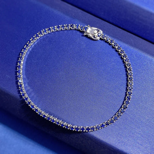 Tennis Bracelet 925 Sterling Silver Cubic Zirconia Simulated Diamonds Small Wrist and big wrist Tennis Bracelet for men and women Fine jewelry KESLEY