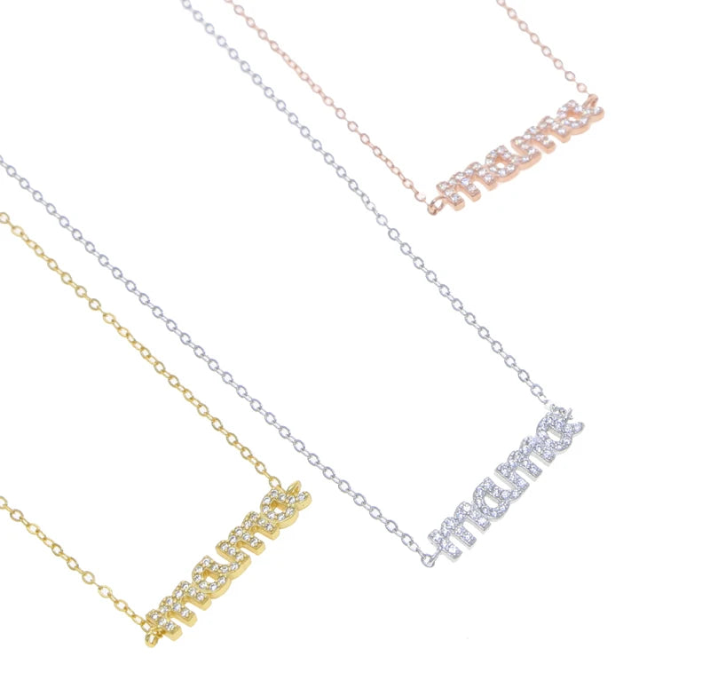 Mama Necklace 925 Sterling Silver Dainty Luxury MOM Statement Dainty Necklaces