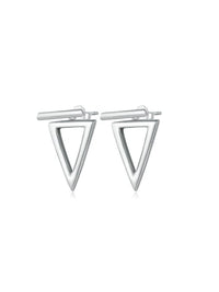 Triangle Bar Ear Jacket Earrings, 925 Sterling Silver Two Piece Stud Earrings