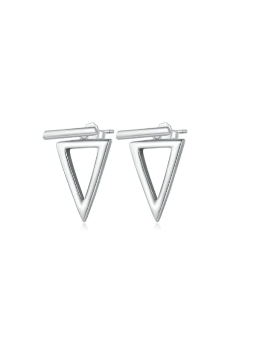 Triangle Bar Ear Jacket Earrings, 925 Sterling Silver Two Piece Stud Earrings