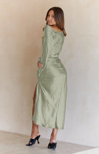 Cowl Neck Long Sleeve Maxi Dress