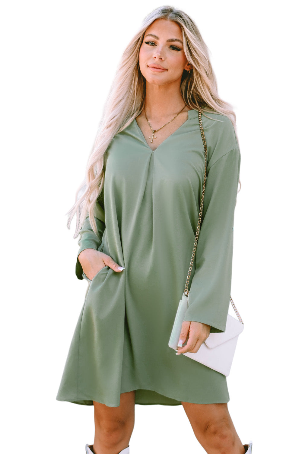 Casual Dress with pockets Long Sleeve Flowy Womens Fashion Comfy