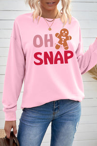 Pink OH SNAP Gingerbread Man Holiday Christmas Sweatshirt