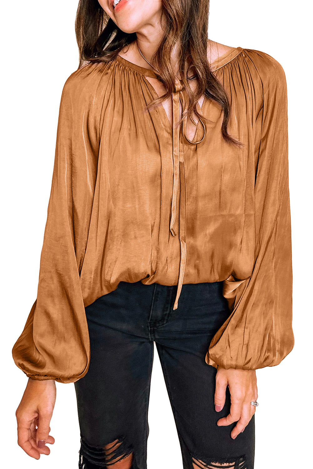 Tops, women’s fashion, cute clothes, women’s clothing, blouses, pretty blouses, brown tops, brown blouses