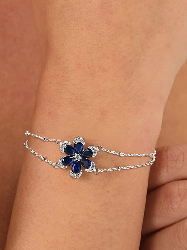 bracelet, bracelets, flower bracelets, womens bracelets, womens jewelry, nice bracelets, bracelets with flowers, jewelry with flowers, sapphire bracelets, sapphire jewelry, fine jewelry, gift for mom, gift for girlfriend, anniversary gifts, birthday gifts, graduation gifts, tarnish free jewelry, layered bracelets, popular bracelets, popular jewelry, fashion accessories, jewelry ideas, nice jewelry, womens fashion, tiktok fashion, silver bracelet, silver bracelets, white gold bracelets 