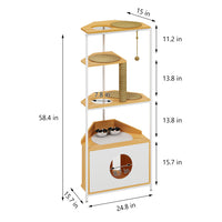 Cat Condo with Feeding Station and Climbing Platforms,