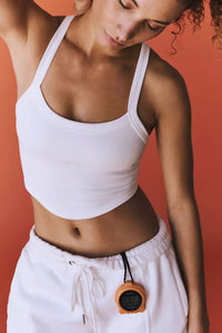 White Athletic Ribbed Cropped Cami Top Womens Crop Tops and Tank Tops