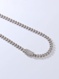 Cuban Link Chain 925 Sterling Silver Cubic Zirconia Simulated Diamonds Nickell Free Fine Jewelry KESLEY